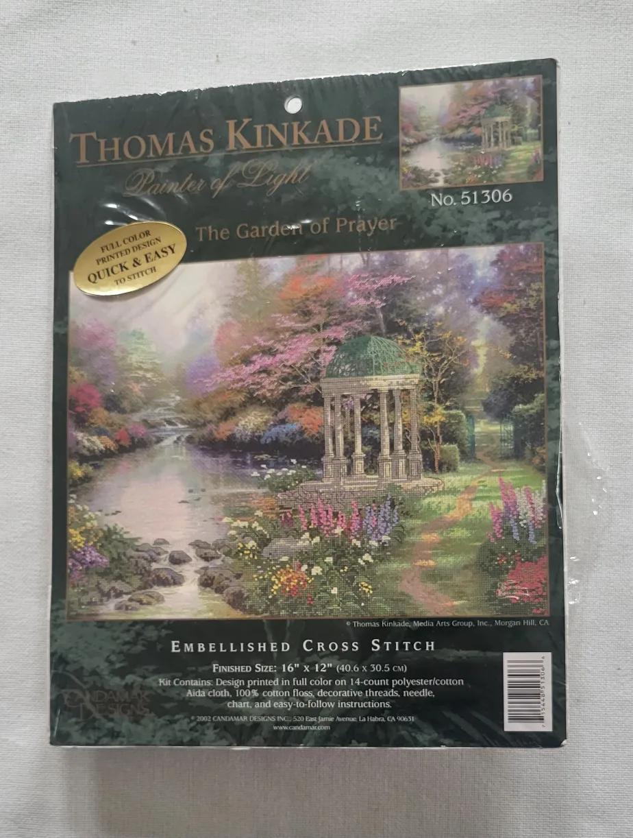 Thomas Kinkade Cross Stitch Kit - The Garden of Prayer thumbnail