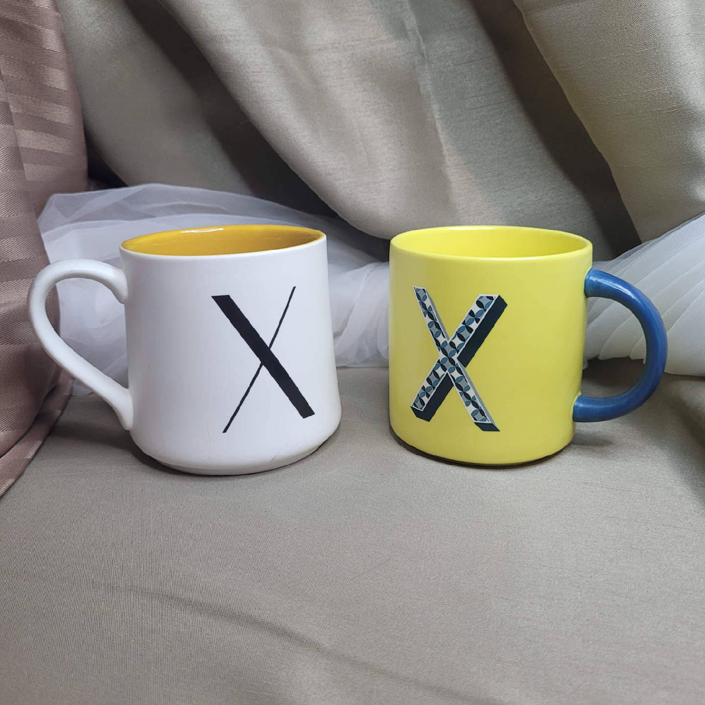 2 Ceramic Indigo X Mugs