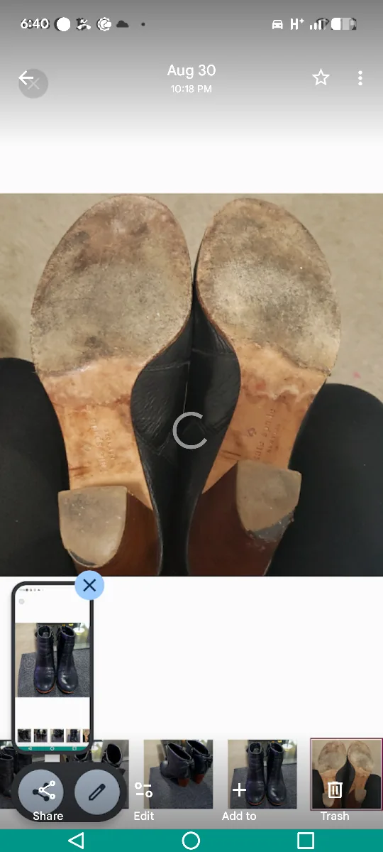 Kate Spade Black Leather Ankle Boots, Size 8 image indicator(4)