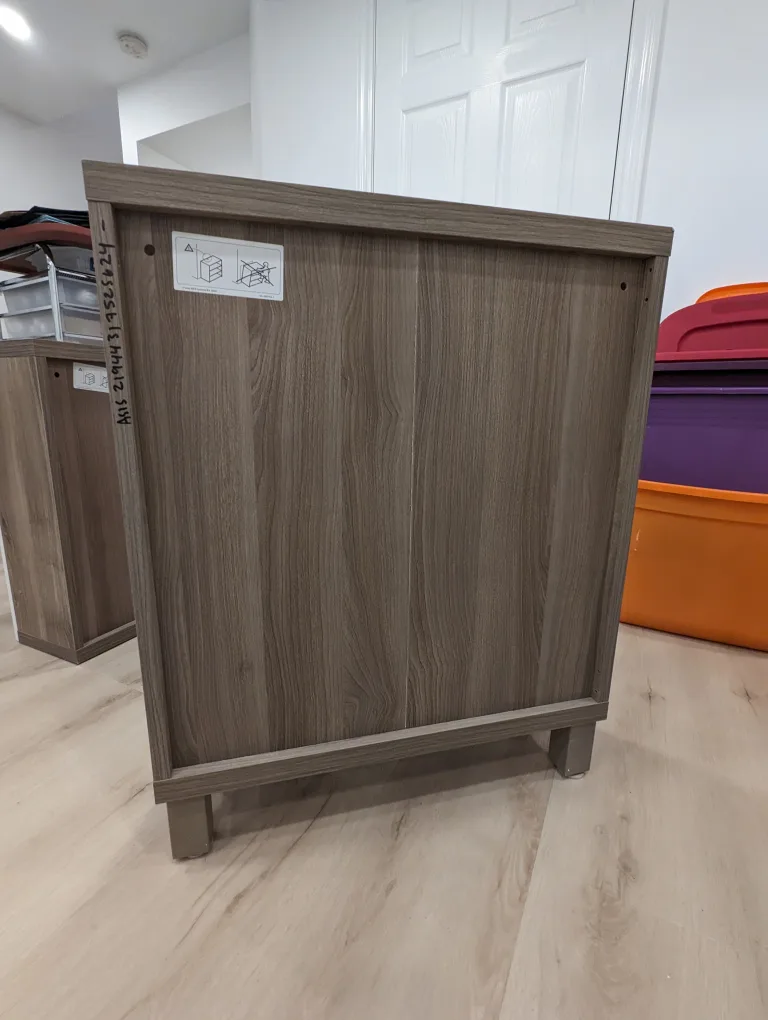 Small Wood-Look Bookcase with Glass Shelves image indicator(2)