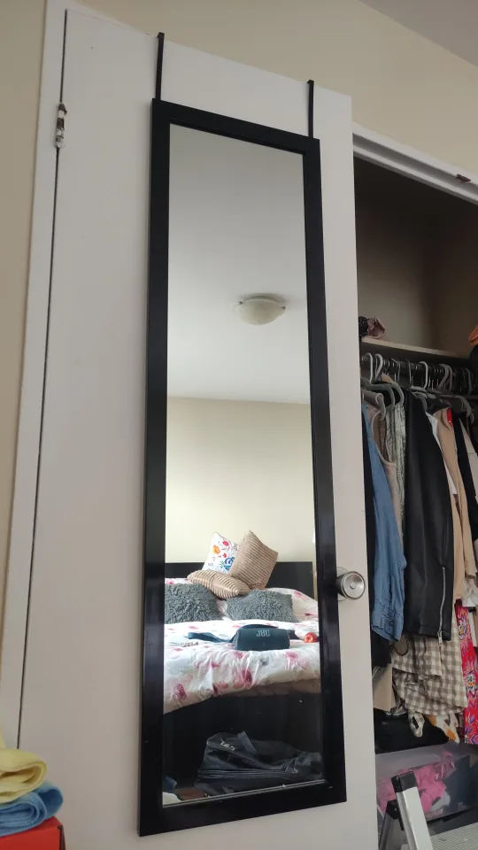 Over-the-Door Mirror - Black Frame thumbnail