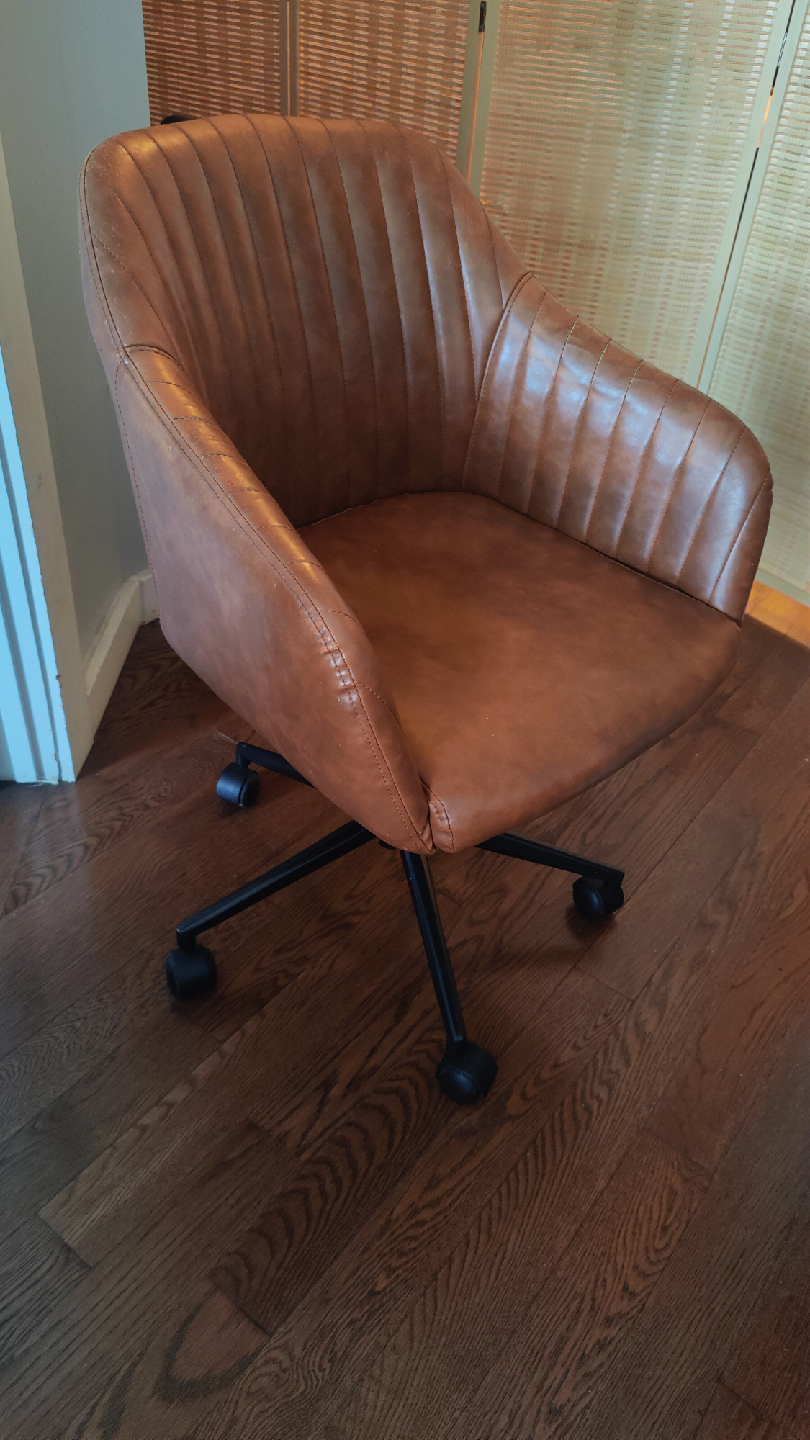Brown Faux Leather Office Chair