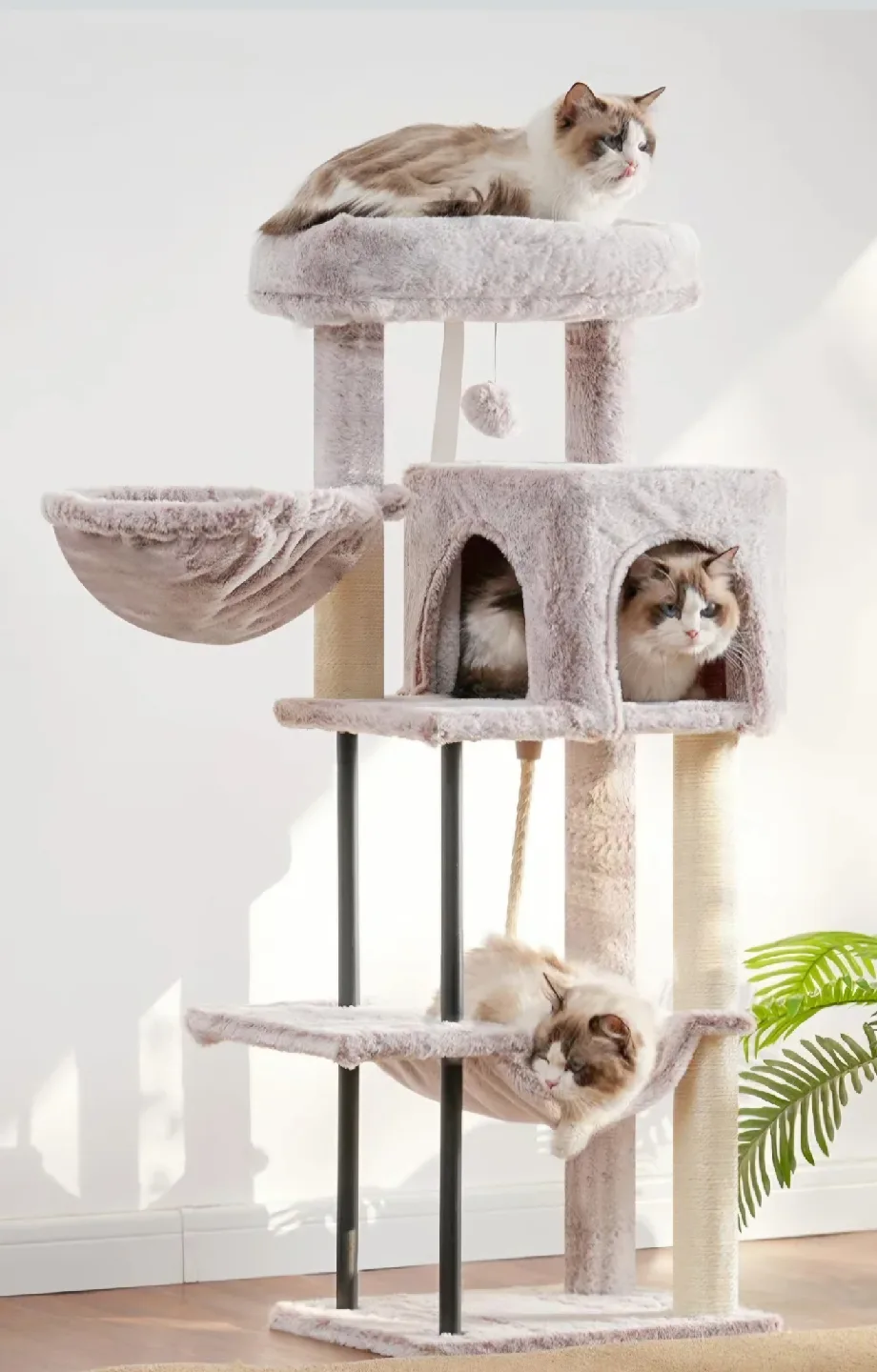 Cat Tower / Scratcher with Hammocks & Condo image indicator(2)