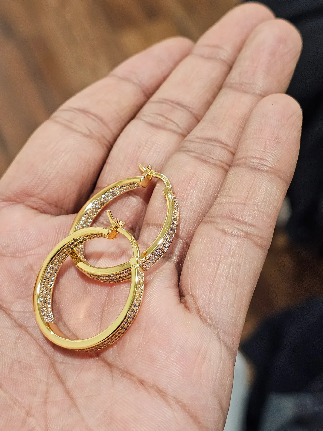 Sterling silver Hoop Earrings Gold plated image indicator(3)