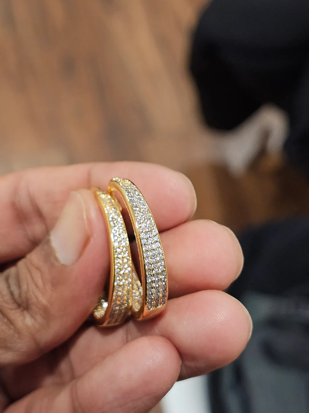 Sterling silver Hoop Earrings Gold plated image indicator(4)