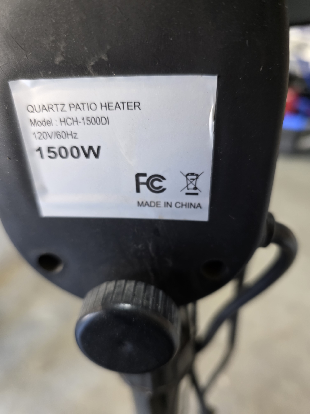 Quartz Patio Heater HCH-1500DI - photo 4