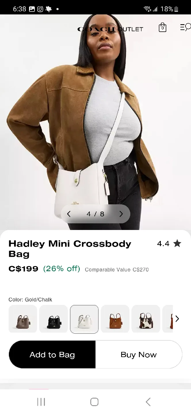 COACH Hadley Mini Crossbody Bag - Gold/Chalk image indicator(4)