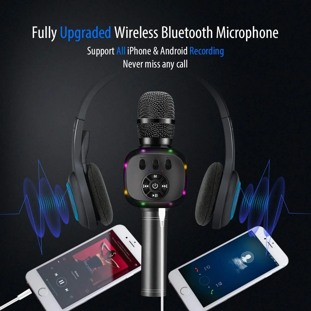 BONAOK Wireless Bluetooth Karaoke Microphone image indicator(4)