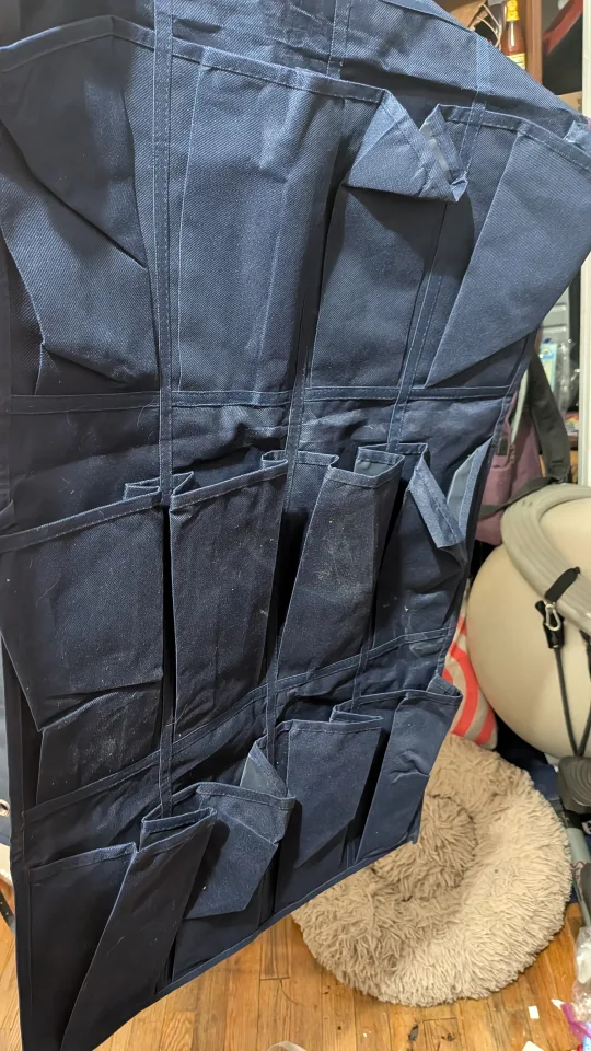 Navy Blue Hanging Shoe Organizer - Over the Door image indicator(2)