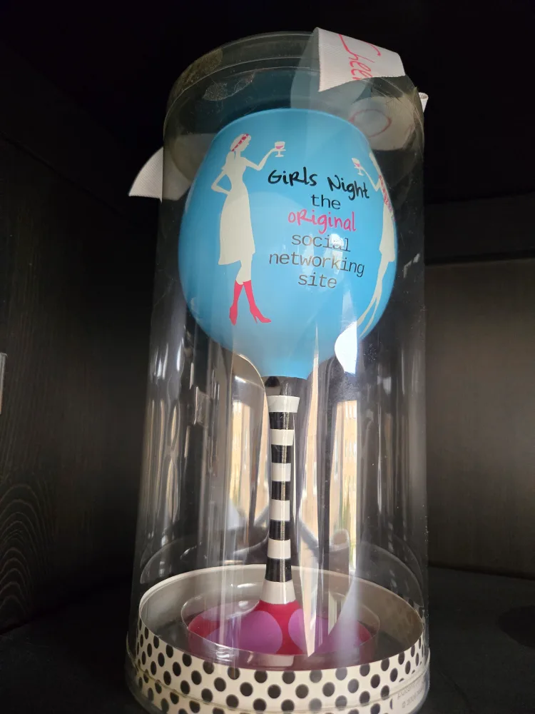 Girls Night Wine Glass - The Original Social Networking Site thumbnail