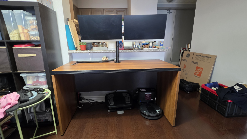 HP Monitor with Dual Monitor Stand and Table - photo 5