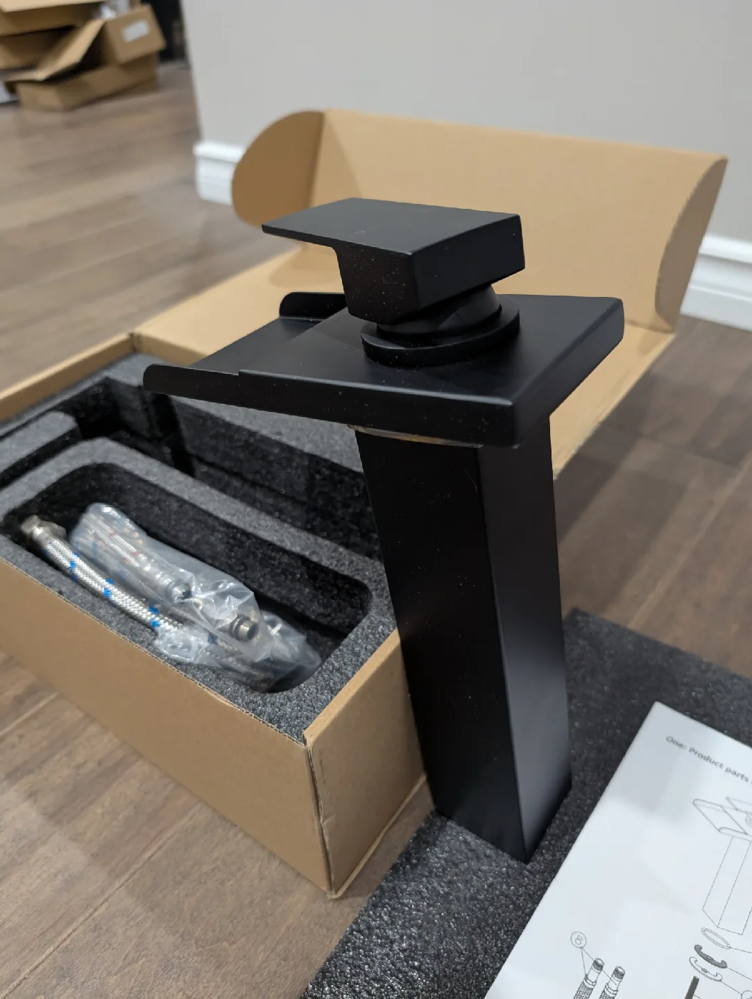 Brand New Matte Black Bathroom Vessel Faucet For Sale image indicator(6)