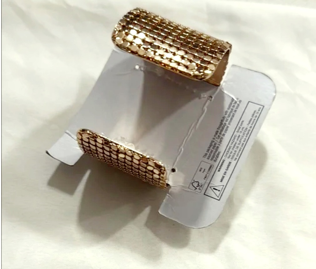 New Gold-Tone Mesh Cuff Bracelet with Skull - photo 2