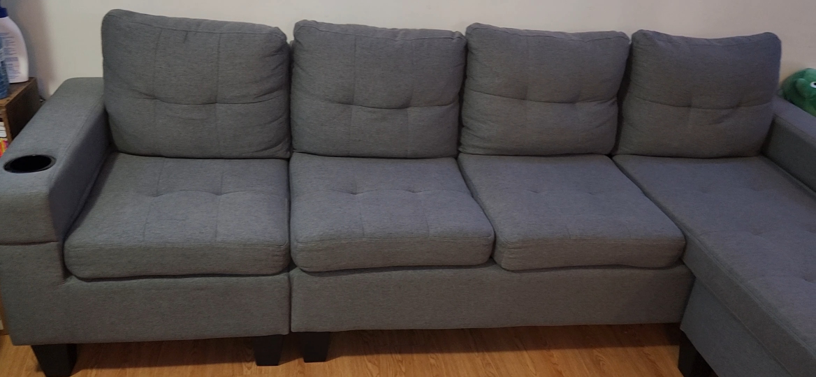 Grey Sectional Sofa with Chaise Lounge - photo 2