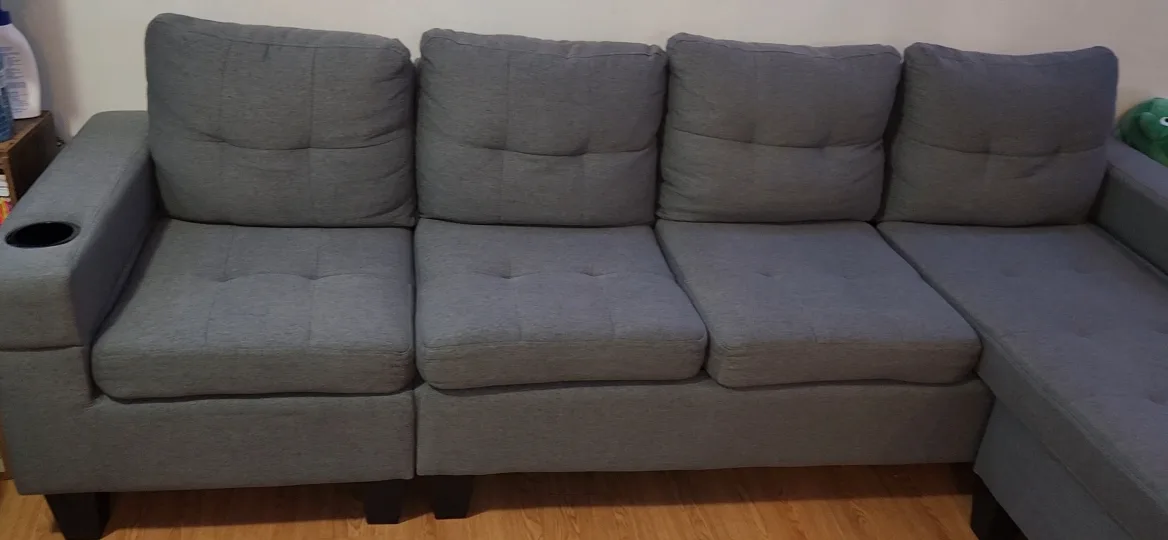 Grey Sectional Sofa with Chaise Lounge image indicator(2)
