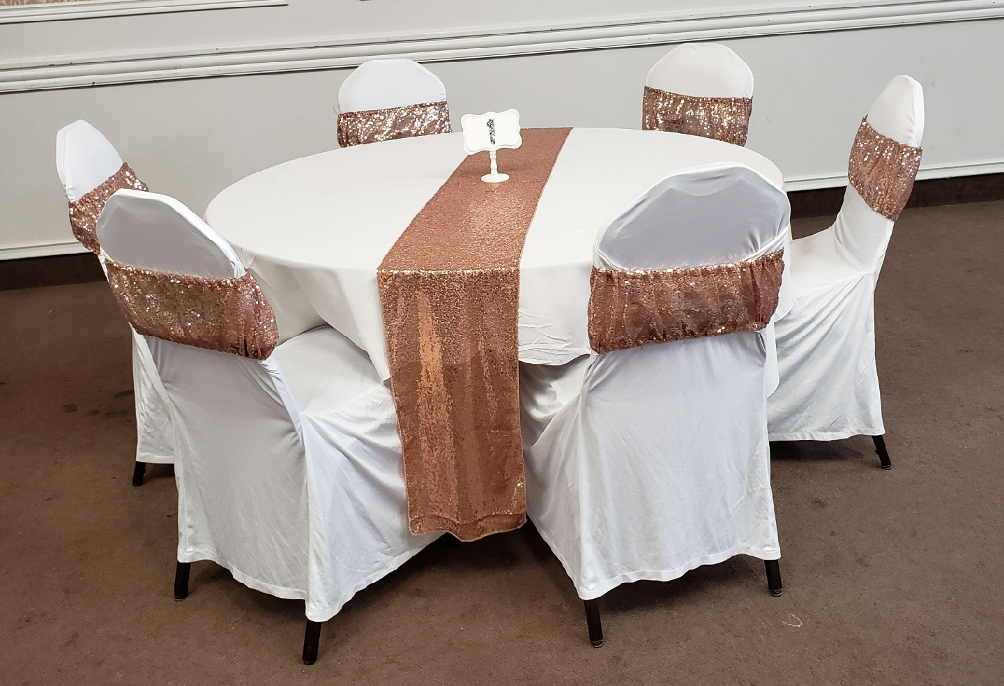 Rose Gold Sequin Table Runners & Chair Sashes - photo 2