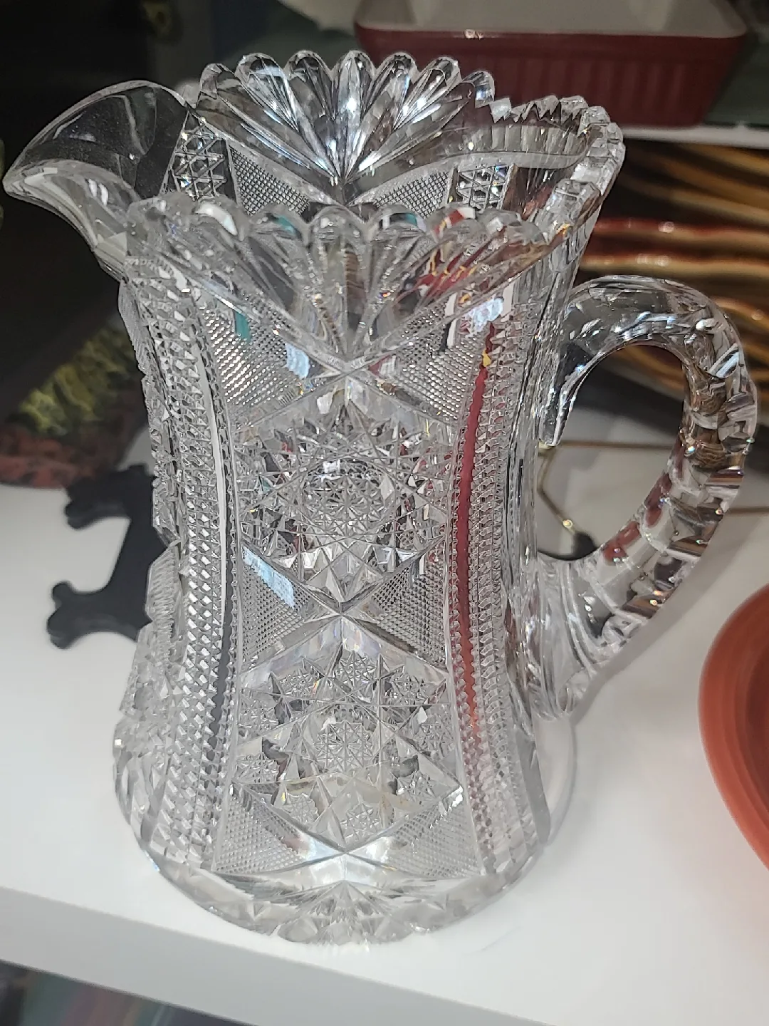 Vintage Cut Glass Pitcher image indicator(4)