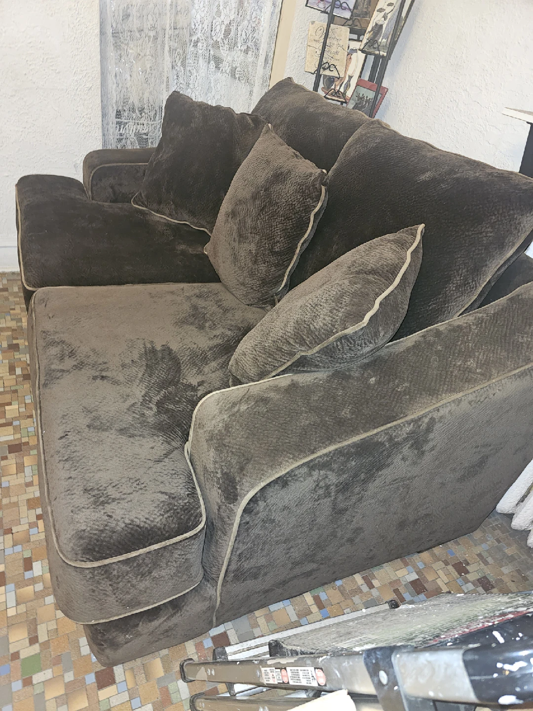 Brown Sofa with Pillows - photo 2
