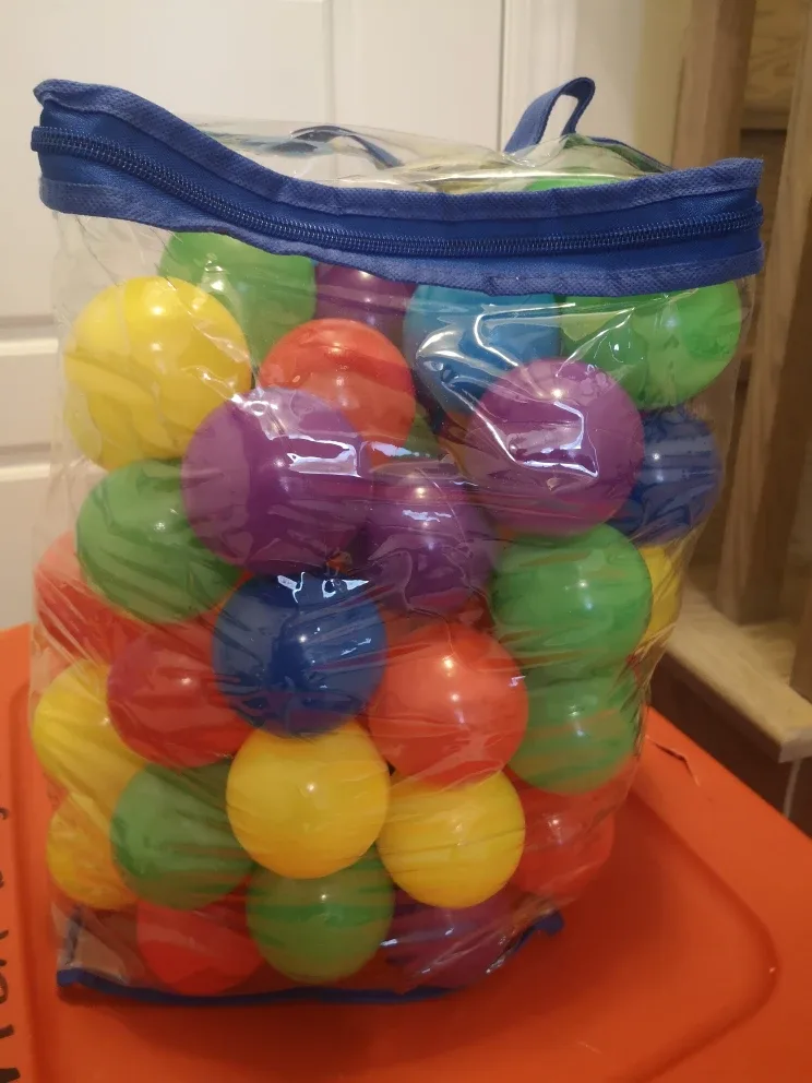 Bag of colourful plastic play balls image indicator(3)