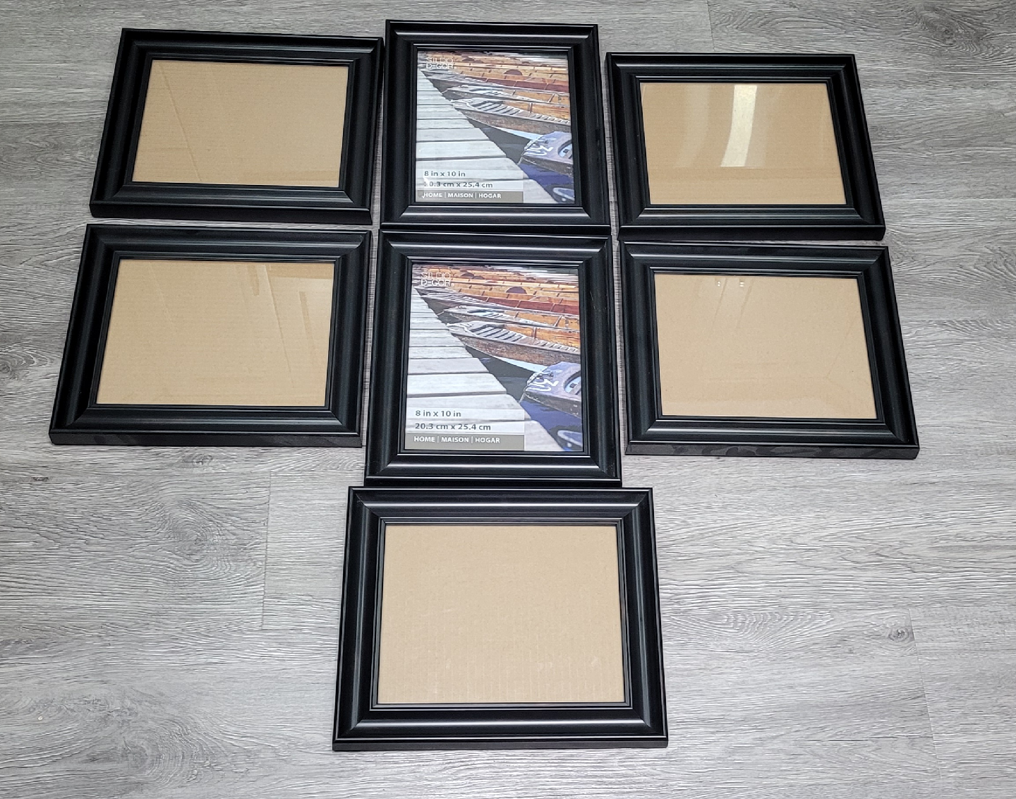 Set of 7 Black Picture Frames, 8x10