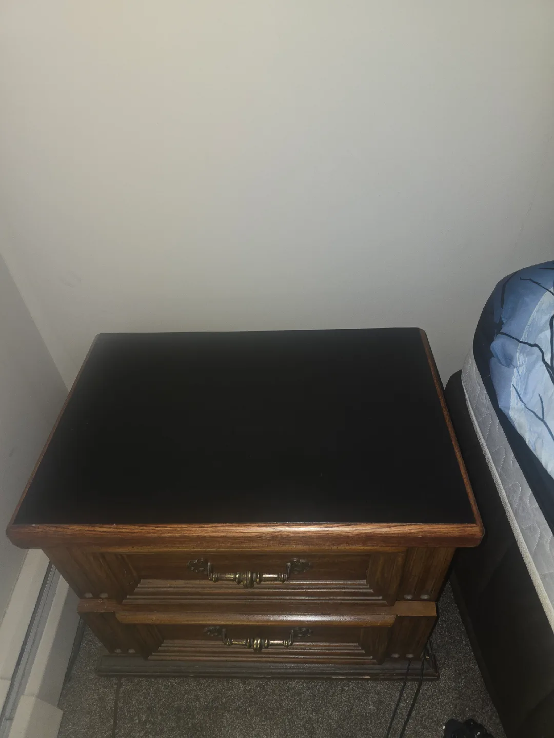 Wooden Nightstand with Two Drawers image indicator(2)