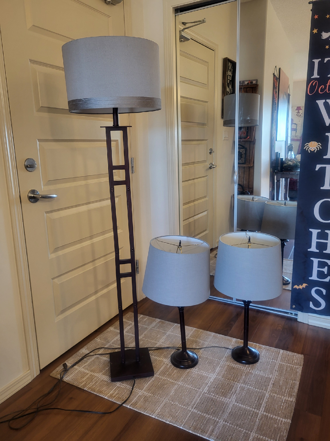 Lamp Set: Floor Lamp & Two Table Lamps