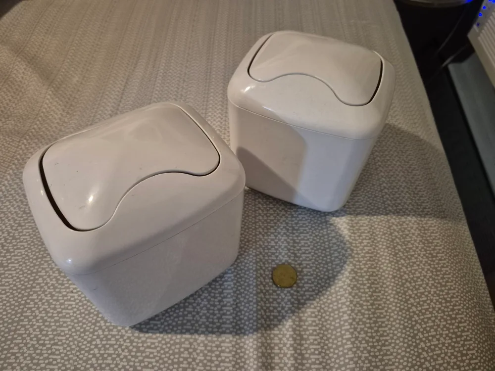 White Mini Trash Can - Set of 2