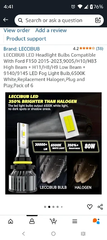 LECCIBUB LED Headlight Bulbs - Ford F150 Compatible image indicator(6)