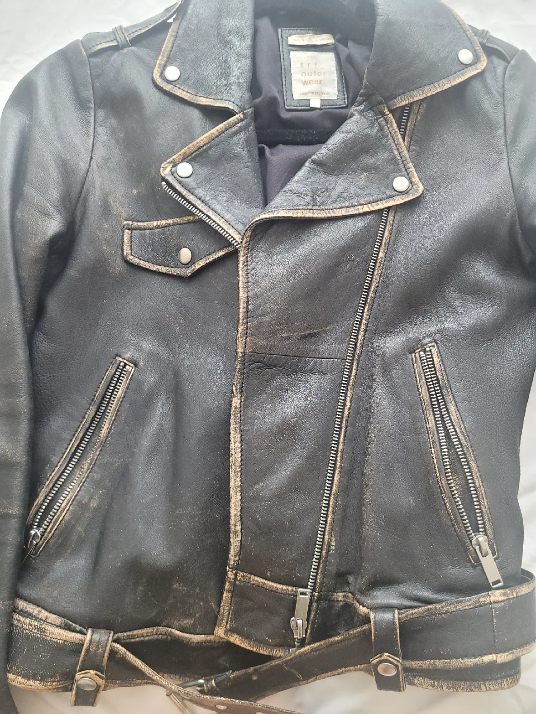 Zara TRF Outerwear Leather Jacket - Size S image indicator(3)