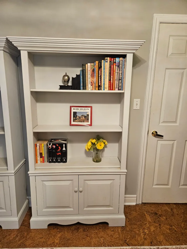 Pair of Solid Wood Bookcases (2) with Bottom Cabinet image indicator(2)