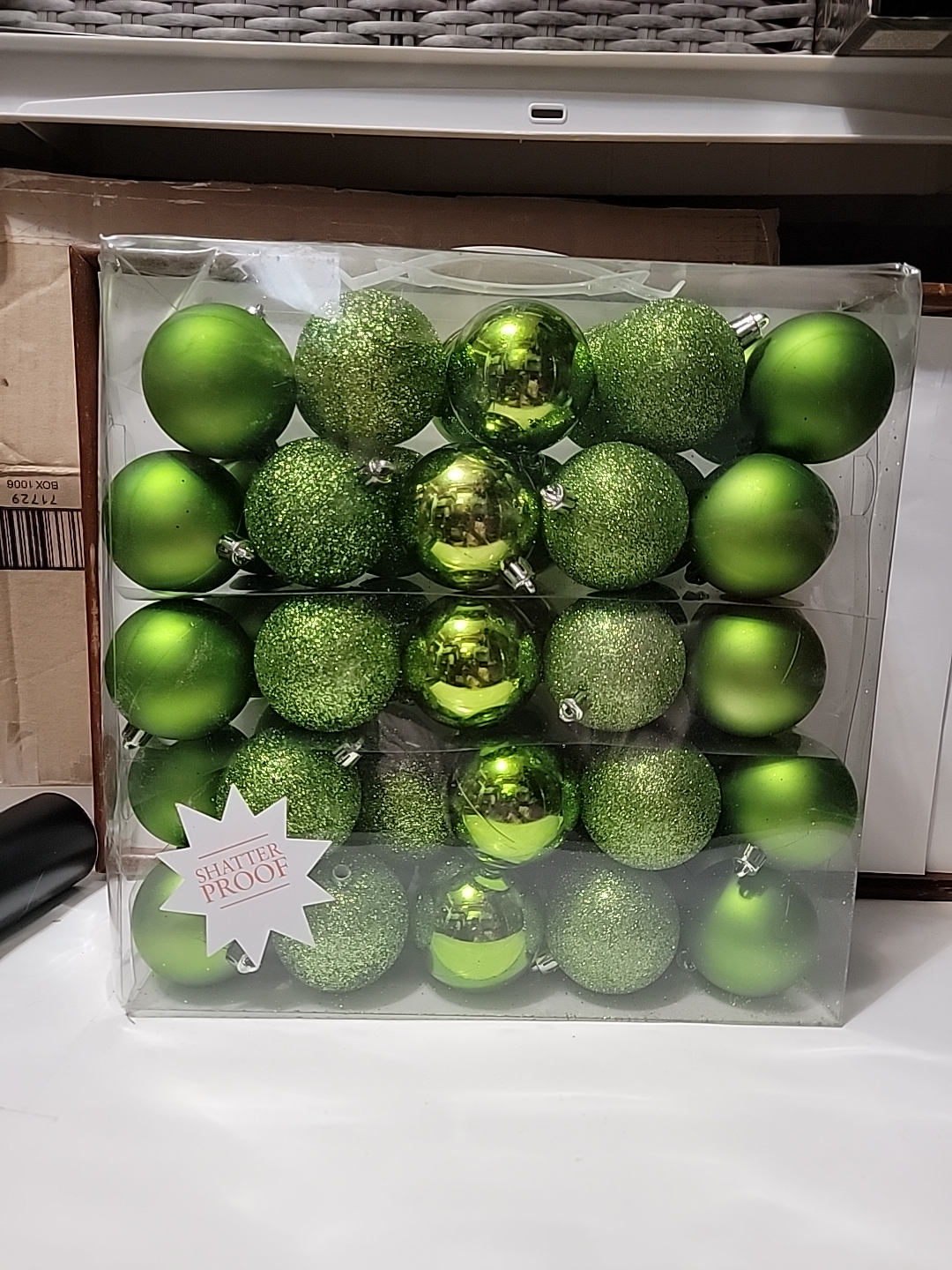 Green Christmas Ornaments - New in Box