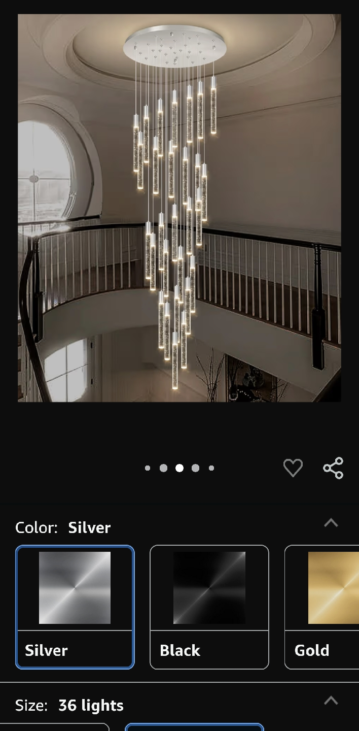 HAIXIANG 36-Lights Silver LED Crystal Chandelier - photo 3