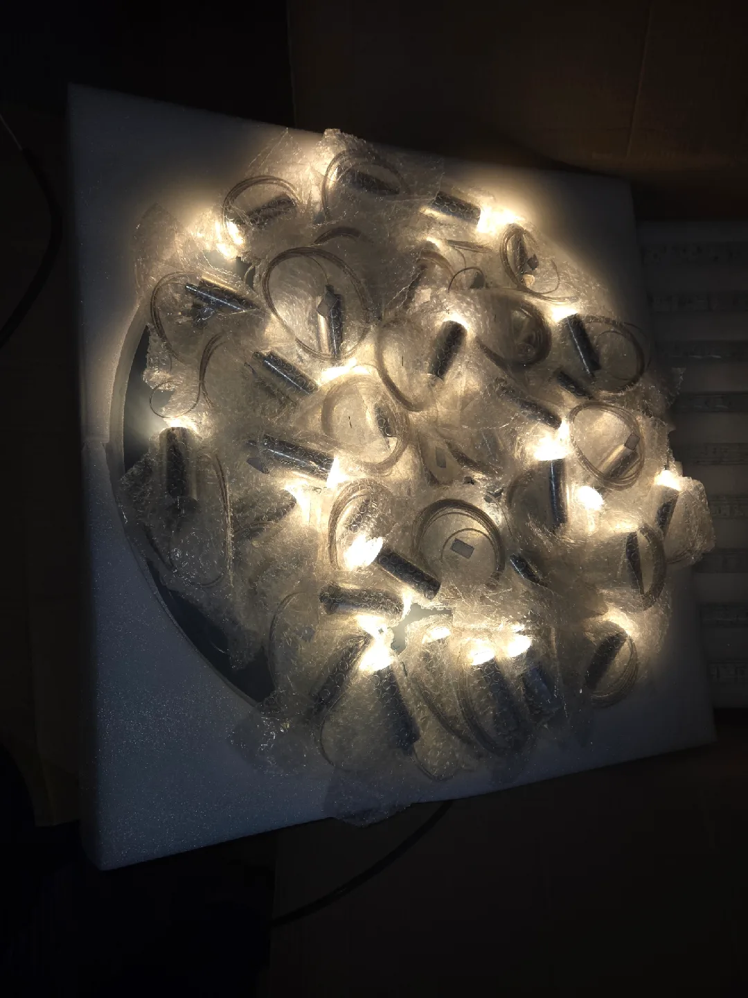 HAIXIANG 36-Lights Silver LED Crystal Chandelier image indicator(5)