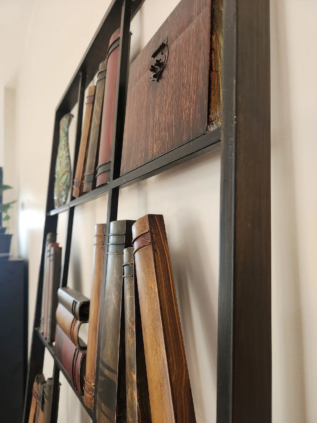 Compact Cube Bookshelf + Metal Wall Art image indicator(3)