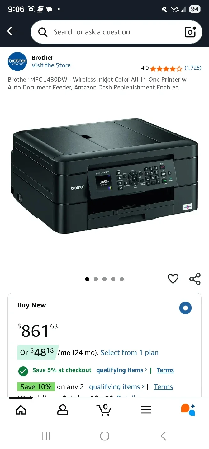 Brother MFC-J480DW Wireless Printer w/ Ink image indicator(2)