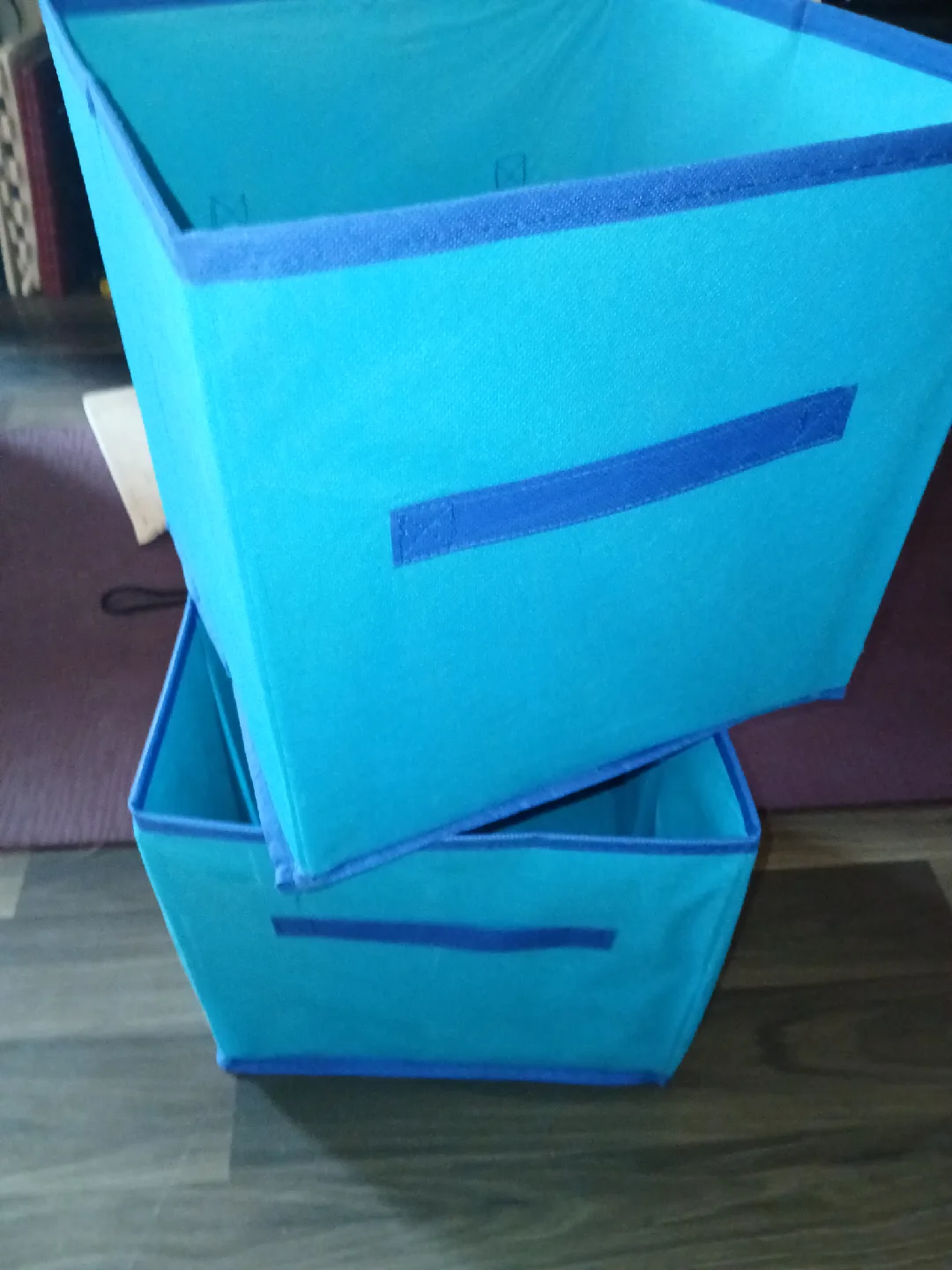 Blue Fabric Storage Bins - Set of 2 thumbnail