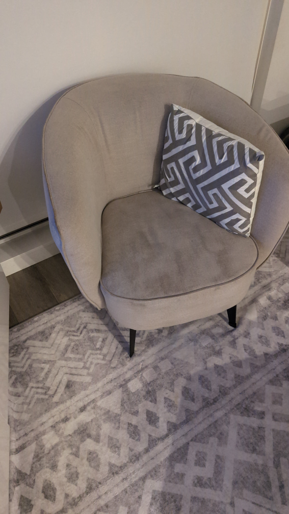 Beige Accent Chair with Pillow