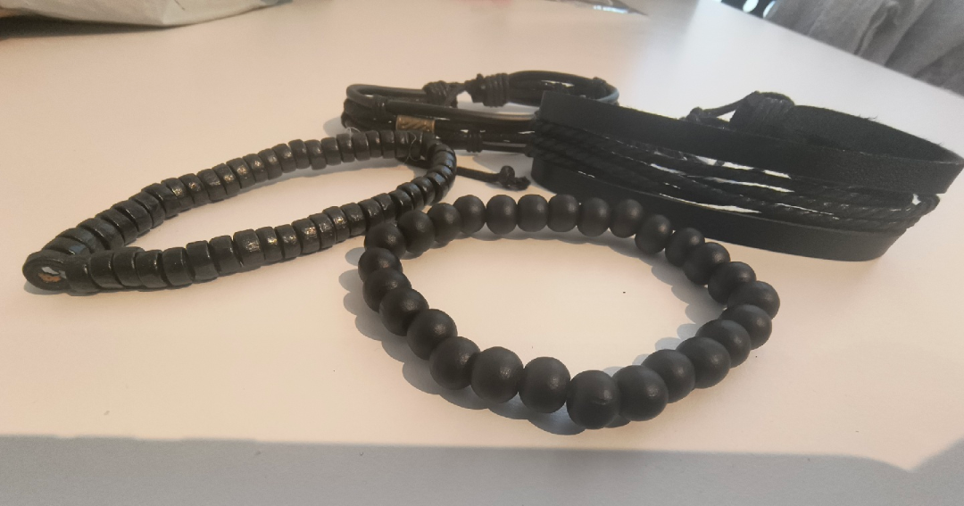 Black Fashion Jewelry Bracelet Set-Unisex - photo 2
