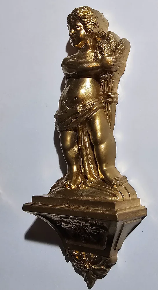 Gold Cherub Wall Sconces - Set of 2 thumbnail