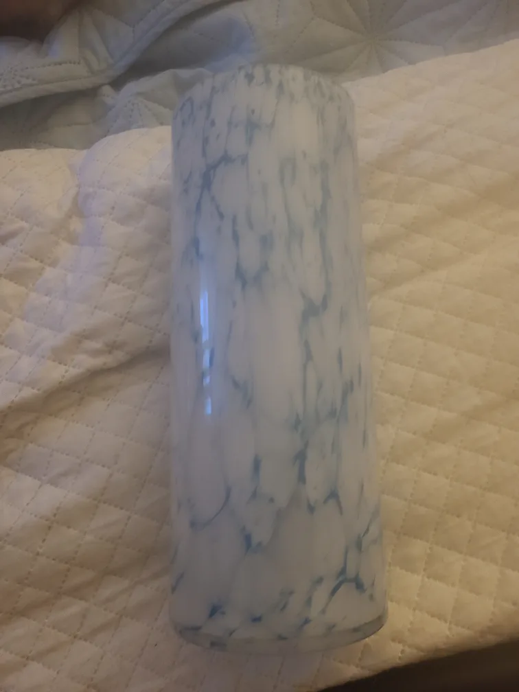 White & Blue Swirl Glass Vase thumbnail