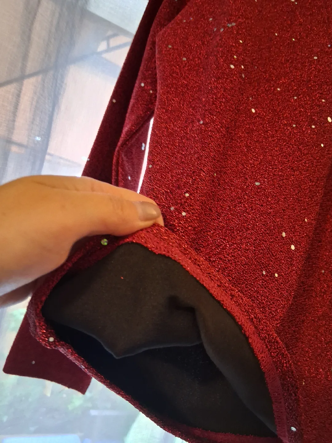 Red Sparkly Long Sleeve Top image indicator(2)