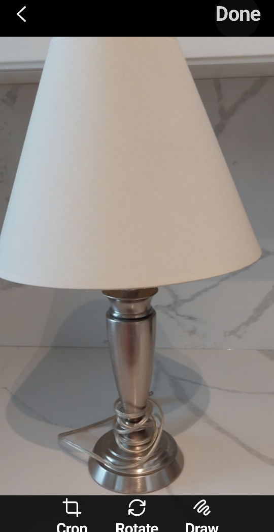 Table Lamp - Beige Shade, Silver Base - photo 4