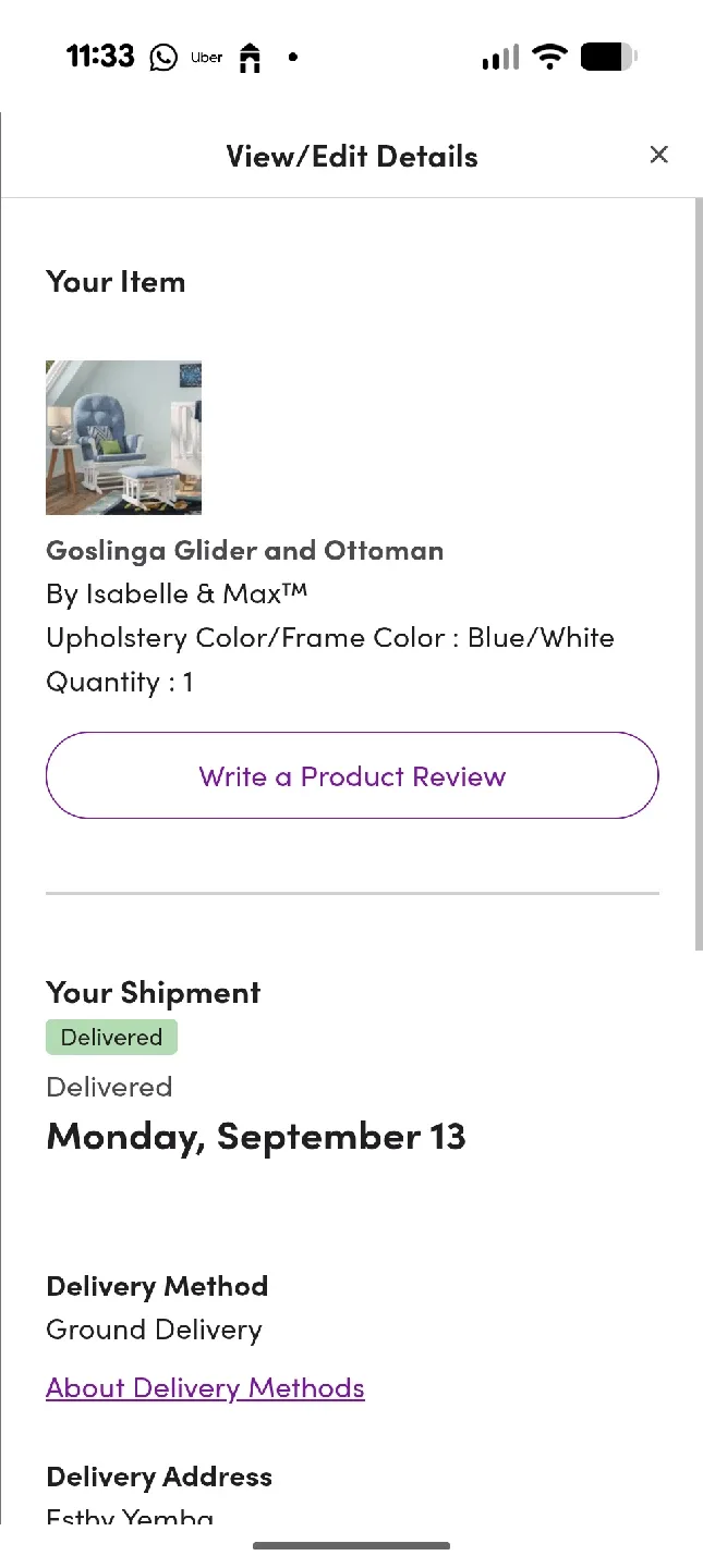 Isabelle & Max Goslinga Glider and Ottoman - Blue/White image indicator(2)