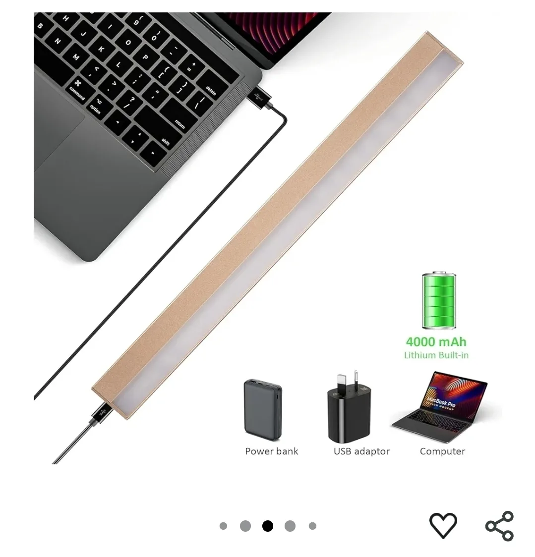 Portable LED light strip - Gold image indicator(3)