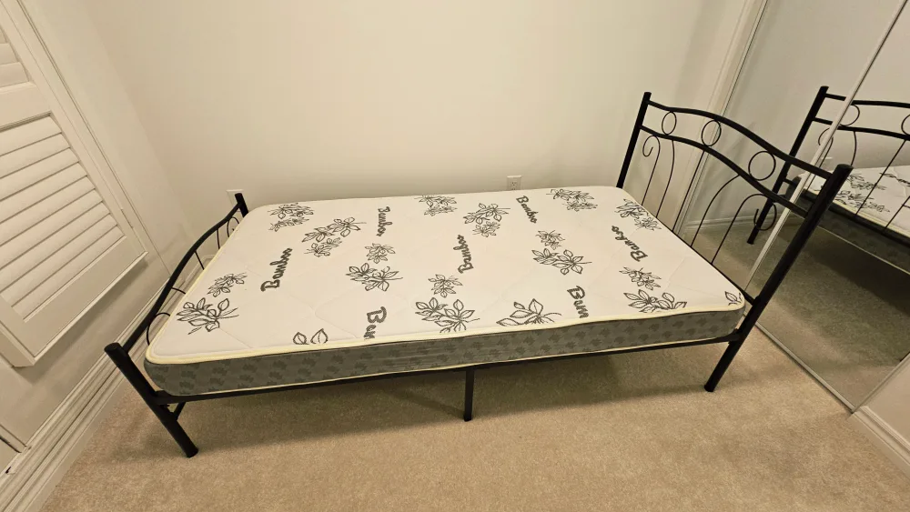 Bamboo Mattress & Black Metal Bed Frame image indicator(2)