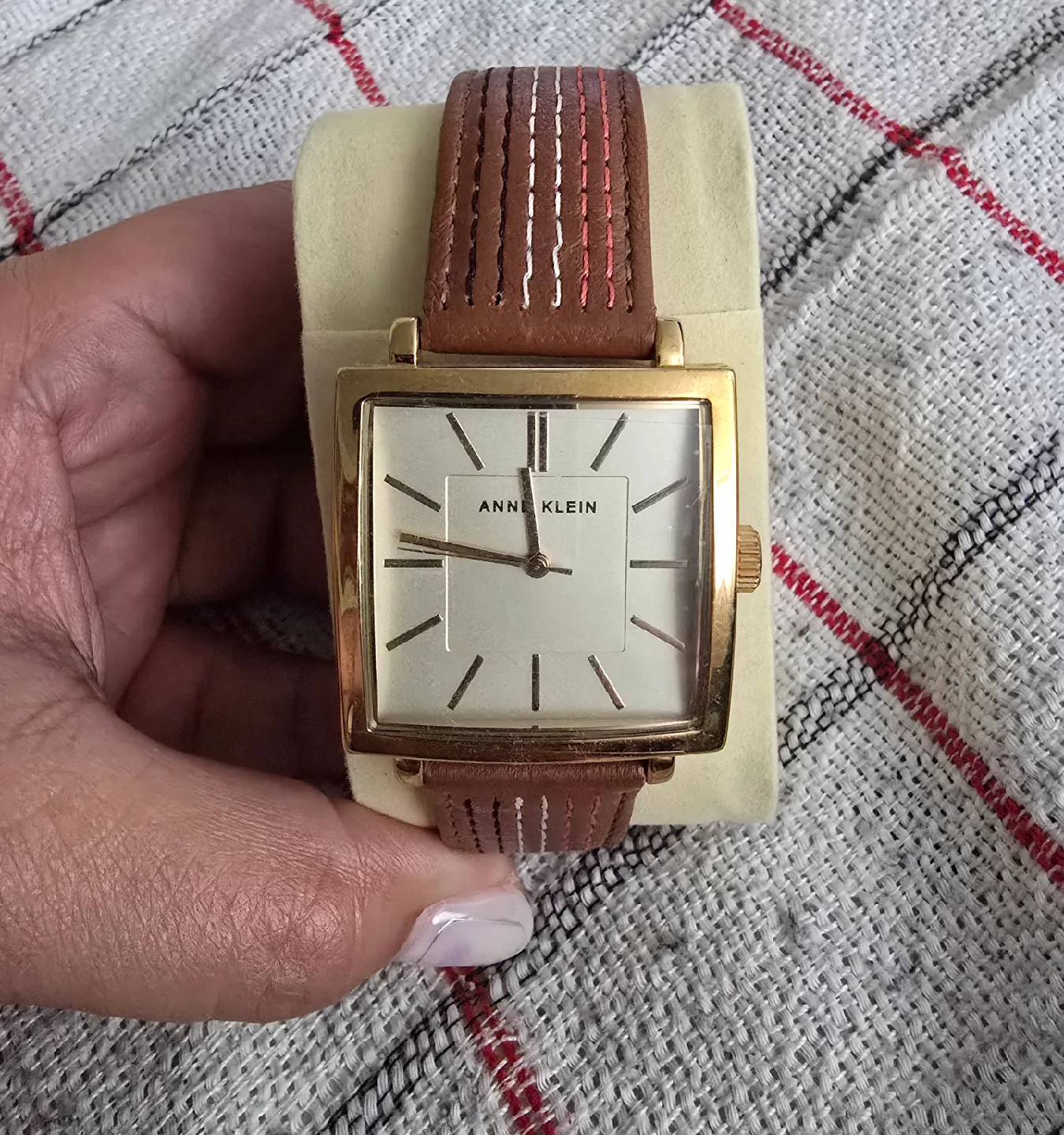 Anne Klein Women's Gold-Tone and Brown Watch thumbnail