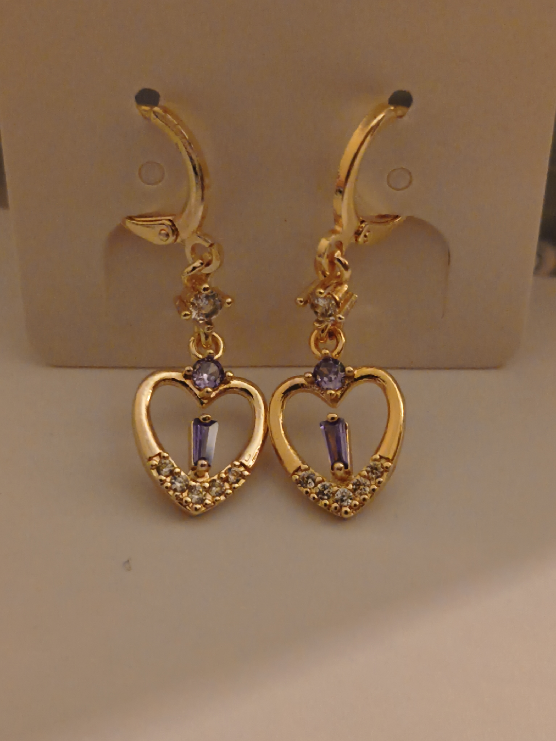 Gold Heart Dangle Earrings - photo 2