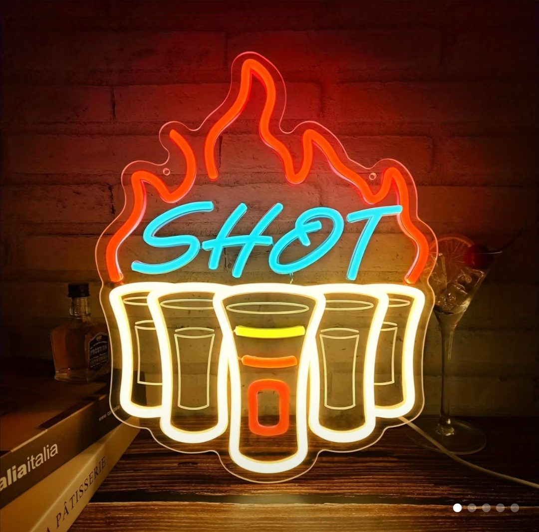SHOT Neon Sign - Bar Decor