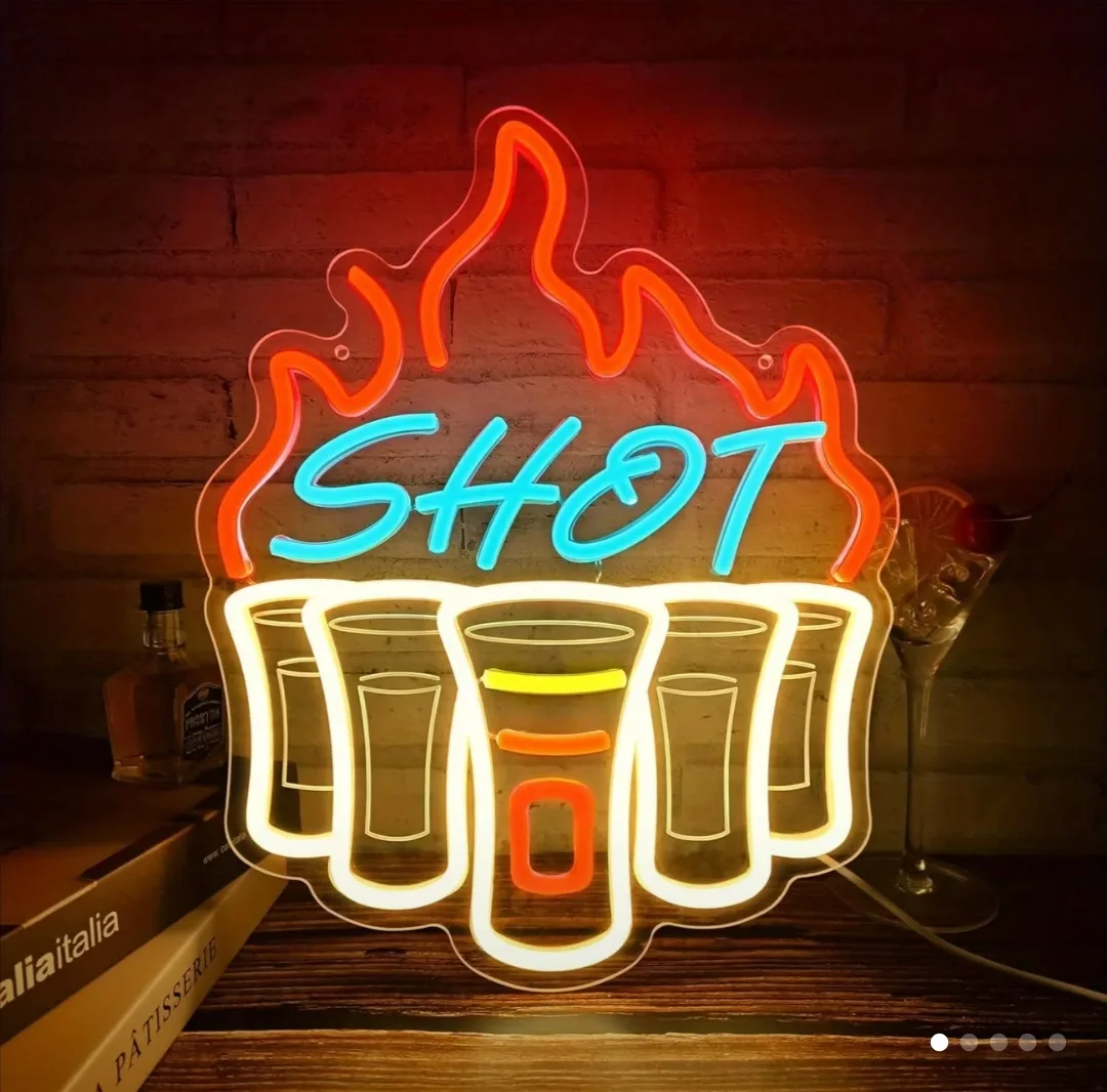 SHOT Neon Sign - Bar Decor thumbnail