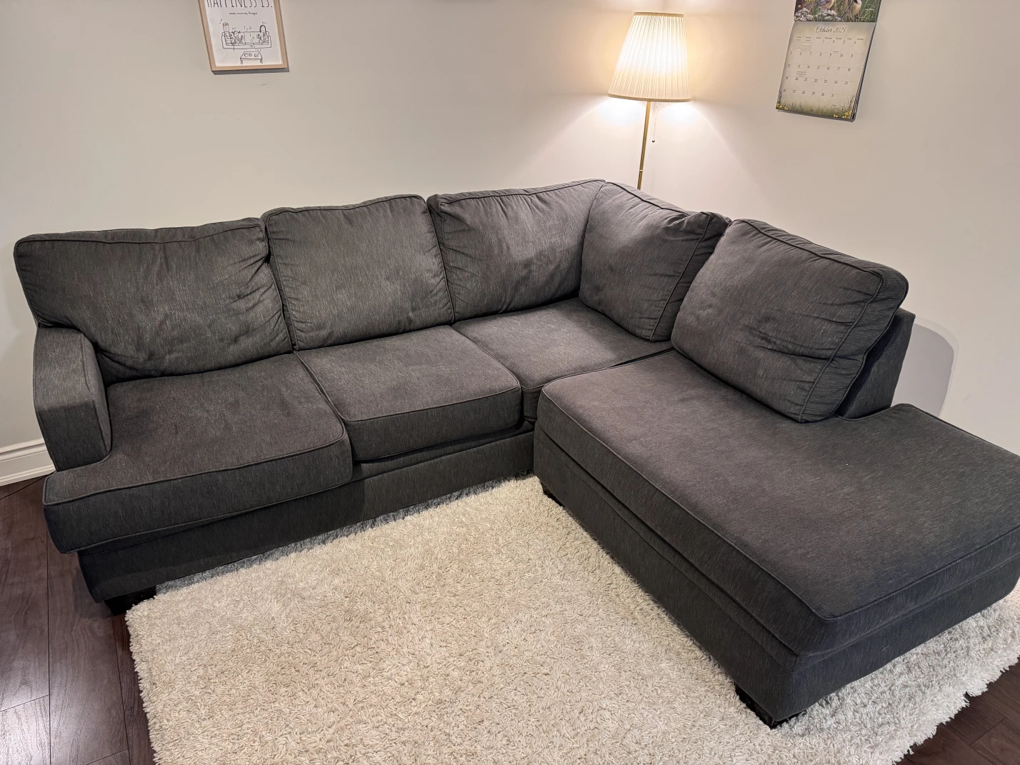 Cozy Grey Two Piece  Sectional Sofa - photo 3